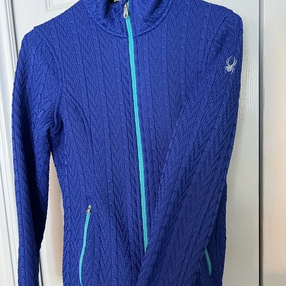 Spyder Women's Royal Blue Jacket with Teal Zipper - Picture 8 of 8